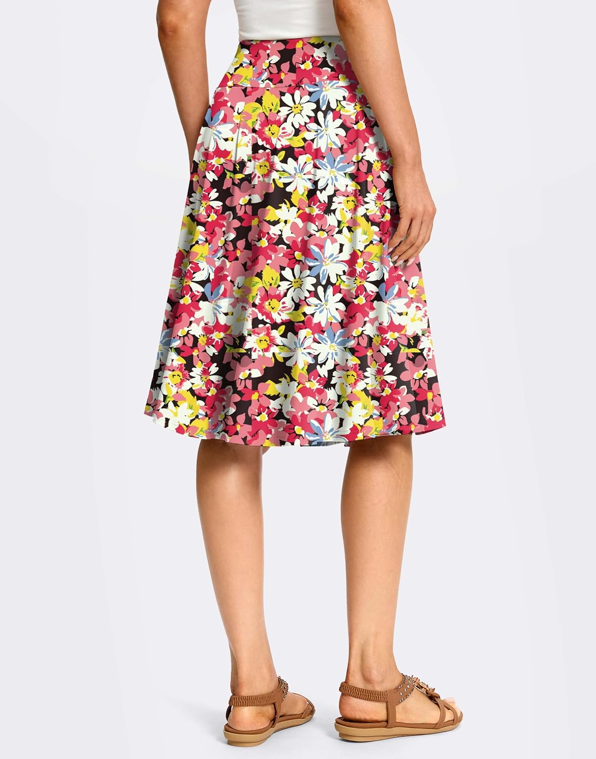 Detalle 2 de Viodia 24" Knee Length Long Skorts for Women: Dressy Casual, Modest Travel Skirt with Pockets