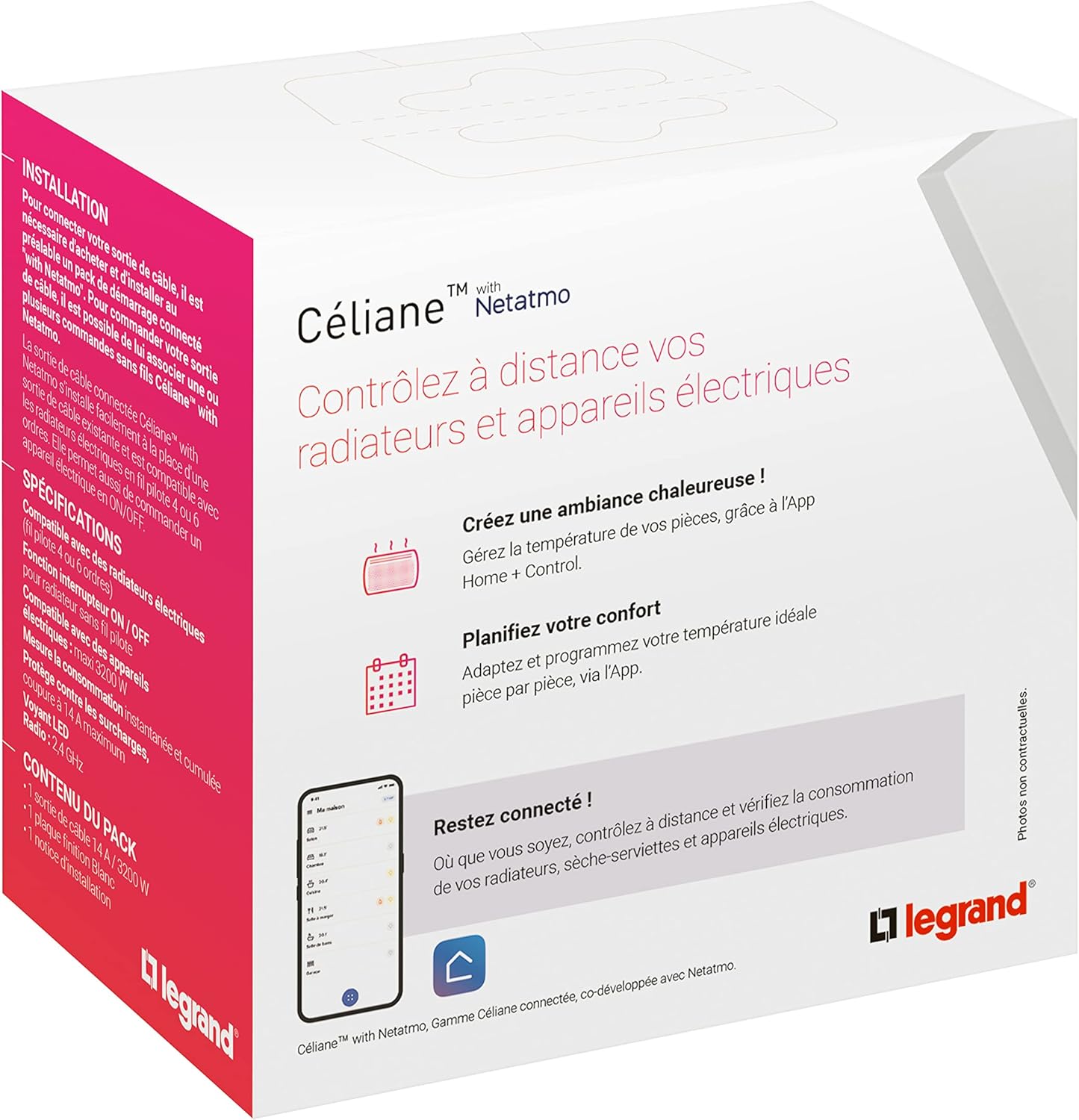 Thumbnail 4 de Legrand Céliane : sortie de câble connectée 230V compatible Fil Pilote (blanc)