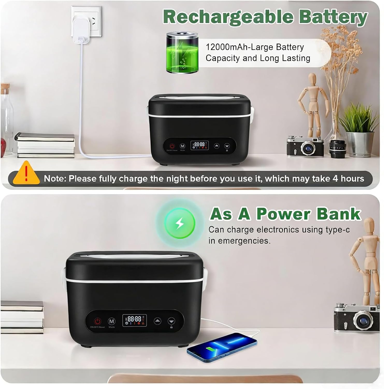 Thumbnail 4 de Fagalil Cordless Heated Lunch Box (1.2L) battery-powered electric food warmer