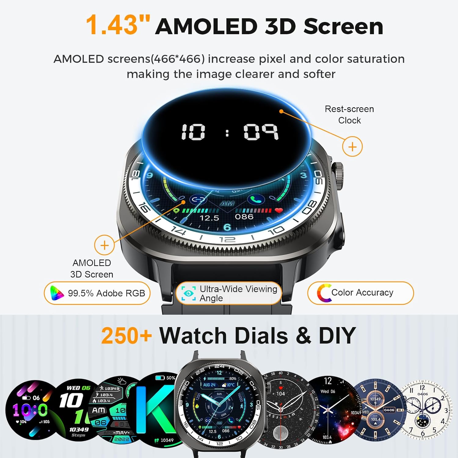 Detalle 2 de Smart Watch 1.43-inch AMOLED Bluetooth 5.4