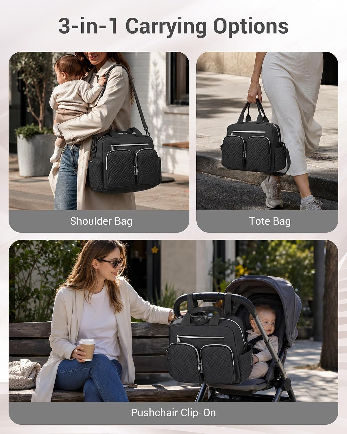 Thumbnail 4 de Kono Baby Changing Bag: Multifunction Nappy Bag with Insulated Pockets