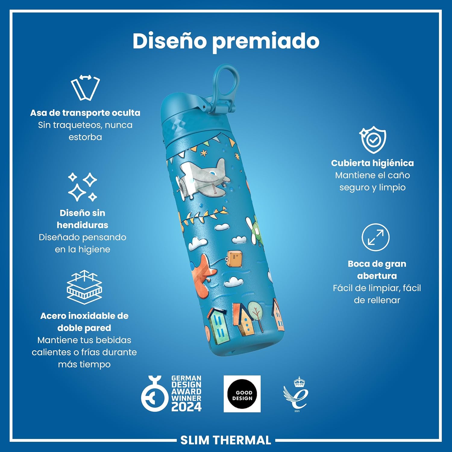 Thumbnail 5 de ion8 Botella Térmica de Acero Inoxidable 500ml ✈