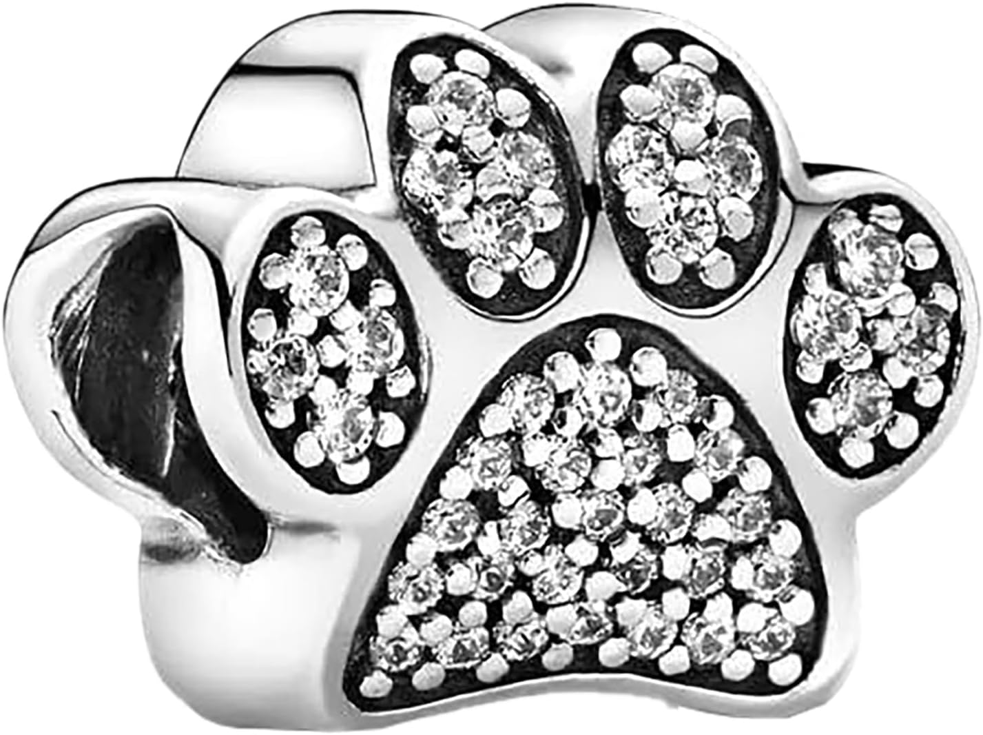 Detalle de Tierpfoten Charm aus 925 Silber mit 5A Zirkonia