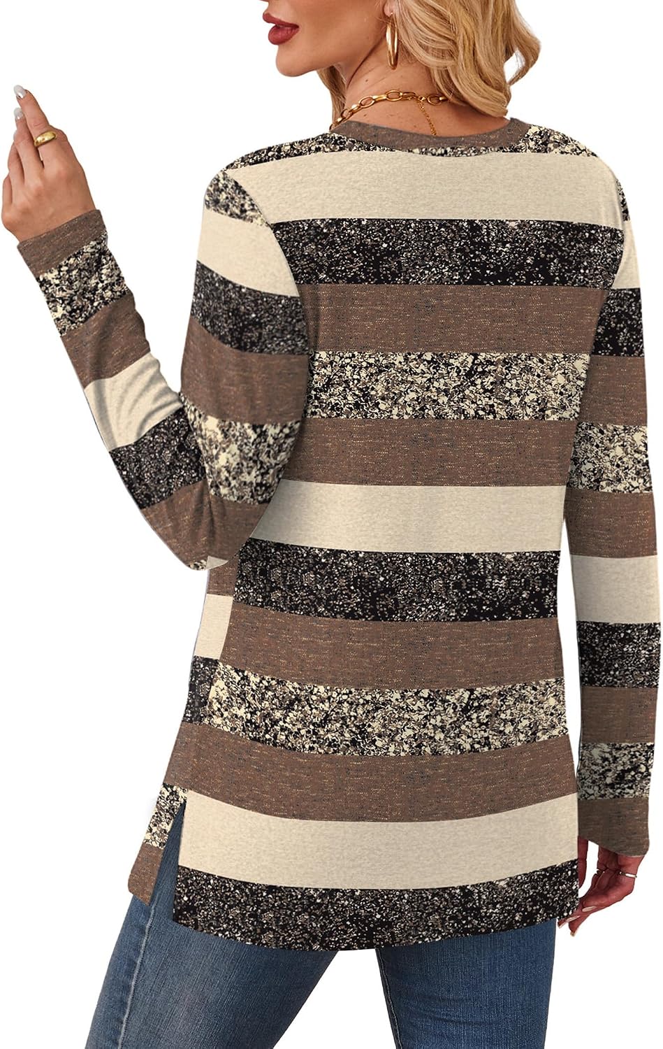 Thumbnail 4 de Sampeel Women's Crewneck Tunic Sweater with Pockets and Side Slits