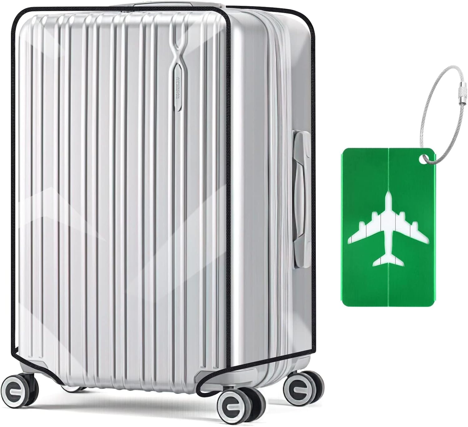 Detalle 2 de Housse de valise Flintronic en PVC transparent avec sangle et élastique