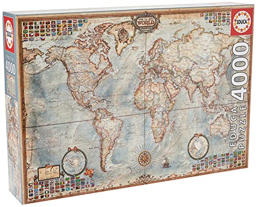 Detalle 2 de Educa Puzzle 4000 Piezas Mapa Político 🌍 Hasta 14 años