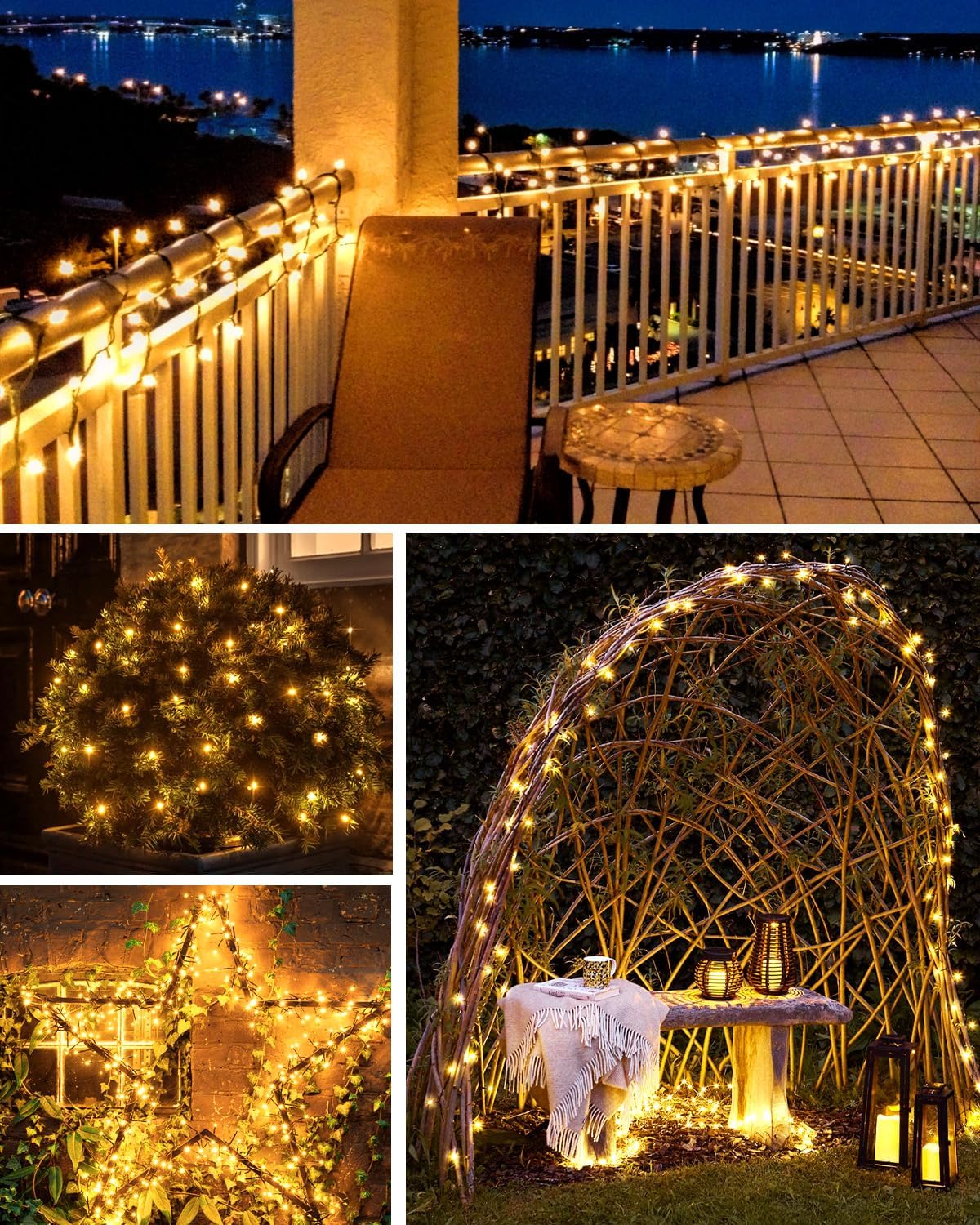 Thumbnail 6 de btfarm 2 Pack Solar Outdoor Garden String Lights with Timer, IP65 Waterproof (Warm White) – 12m total, 120 LEDs