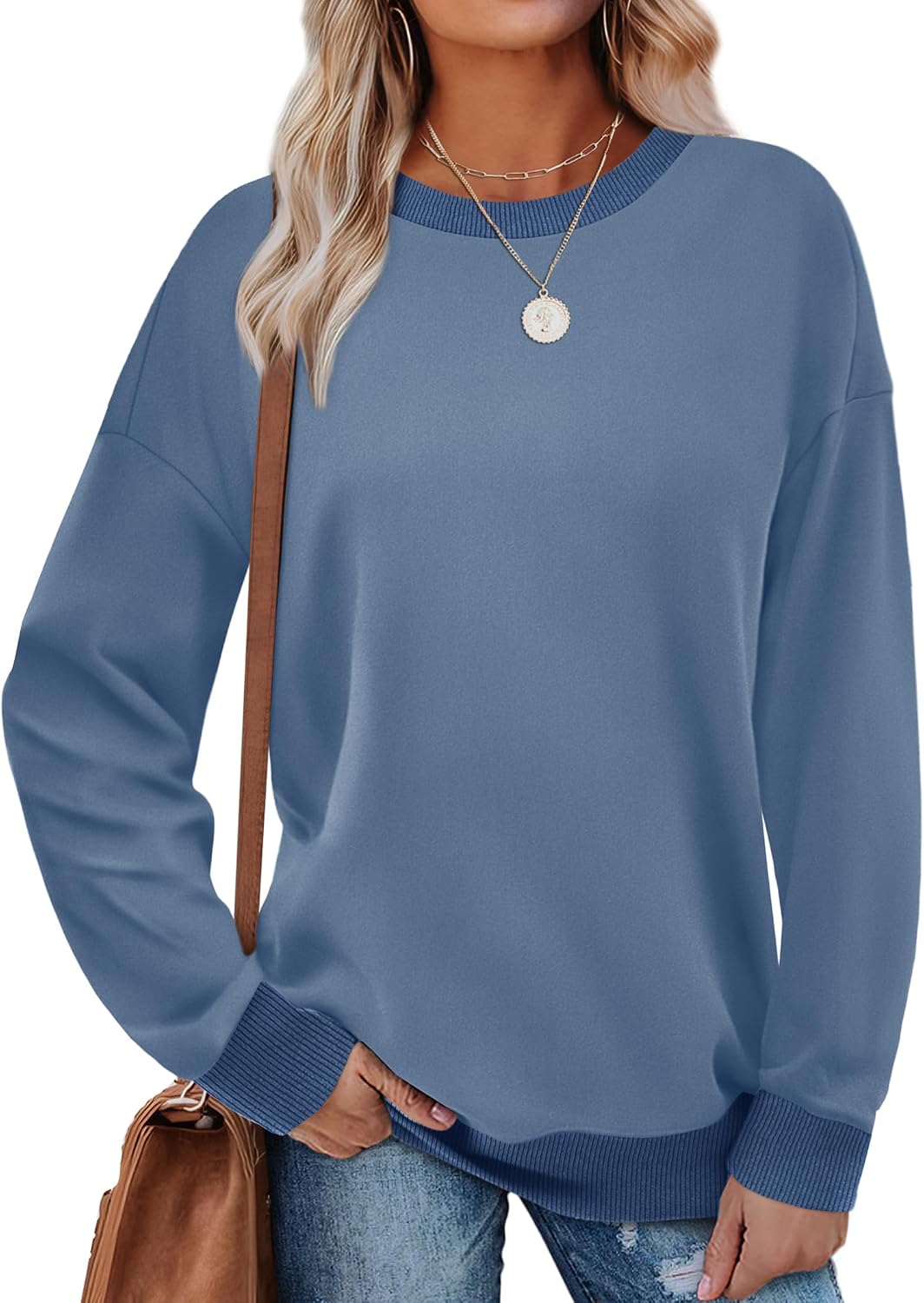Detalle de Saloogoe Women's Sweatshirt Crewneck