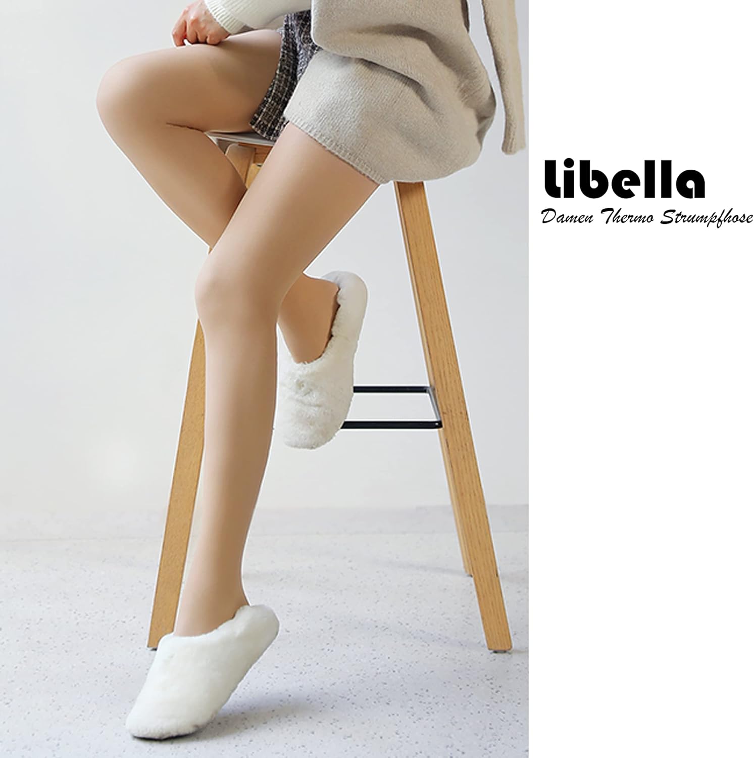 Detalle de Libella collant termico donna con fodera interna invernale caldo coprente, treggings senza cuciture e vita alta