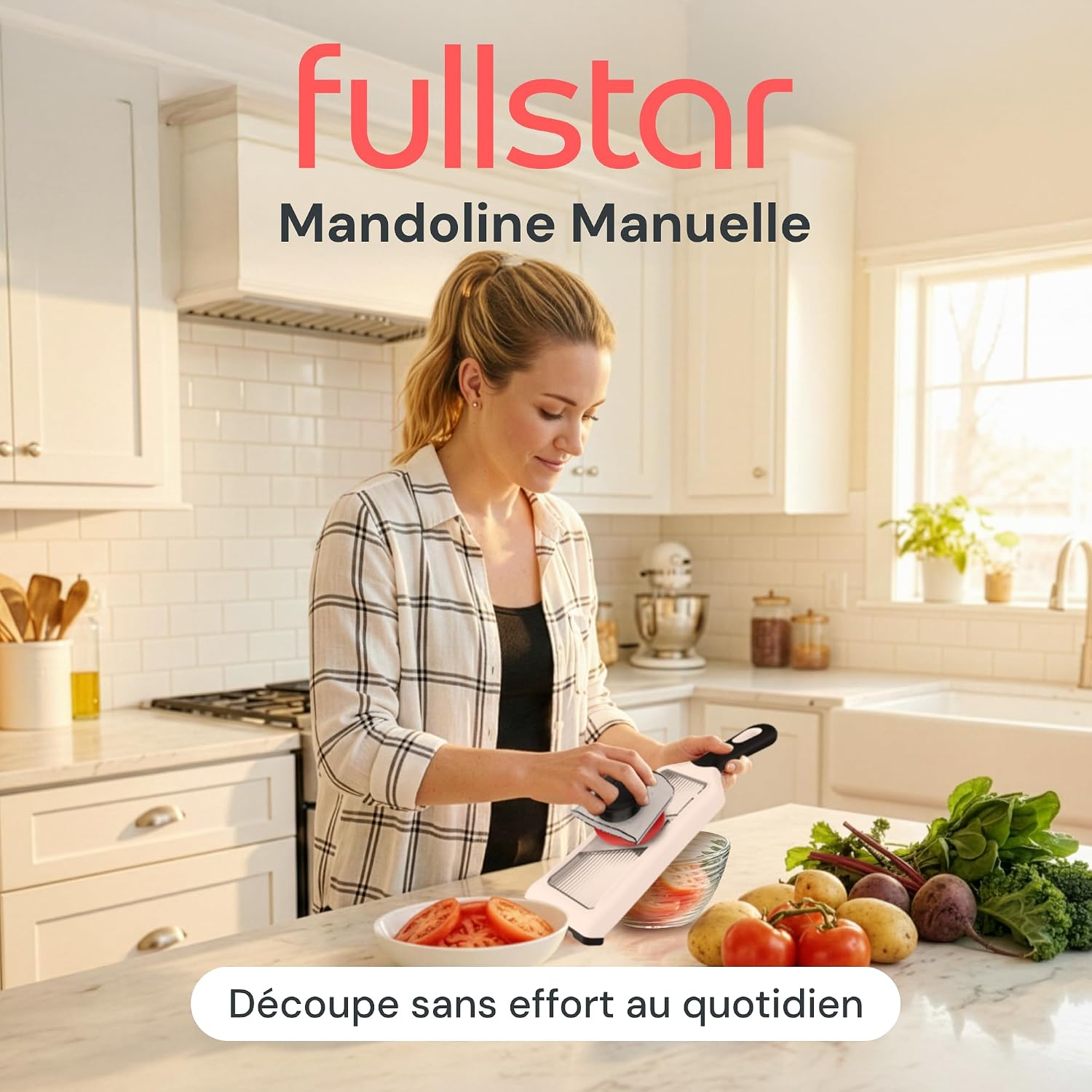 Detalle de Fullstar FUL-FGS-H002-01-AA1US groenteschaaf, 2-in-1 met 4 diktes