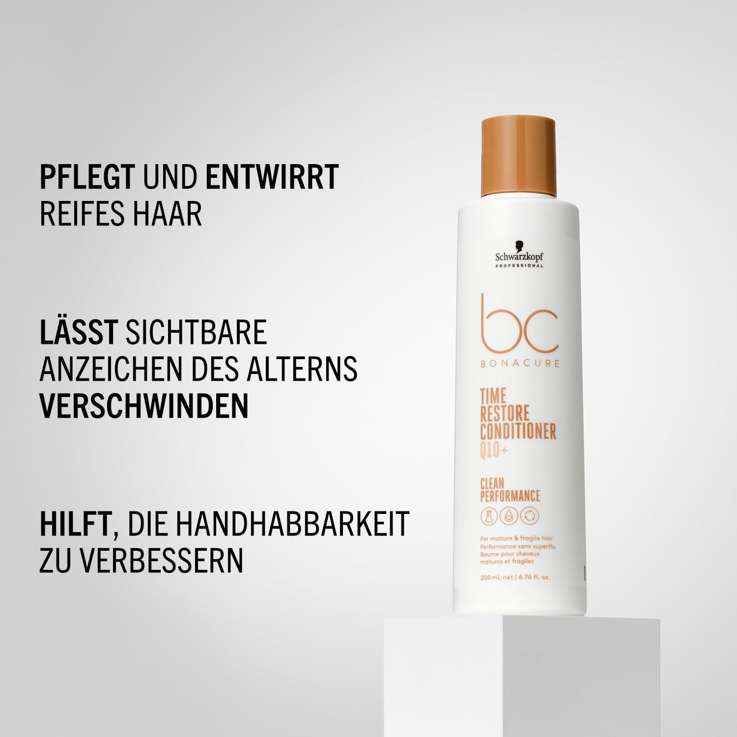 Detalle de Schwarzkopf Professional Bonacure Time Restore Conditioner – Haarspülung für reifes Haar, 200 ml