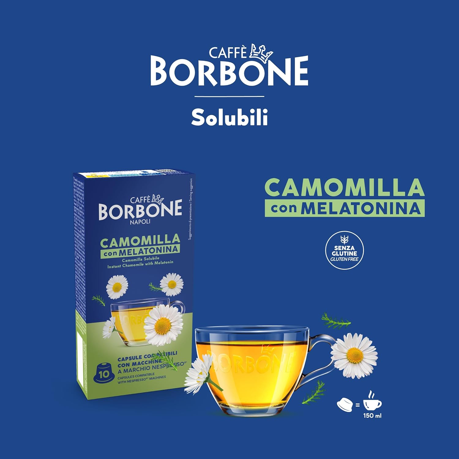 Thumbnail 4 de Caffè Borbone Camomille Soluble avec Mélatonine – 60 capsules (6 paquets de 10) compatibles Nespresso