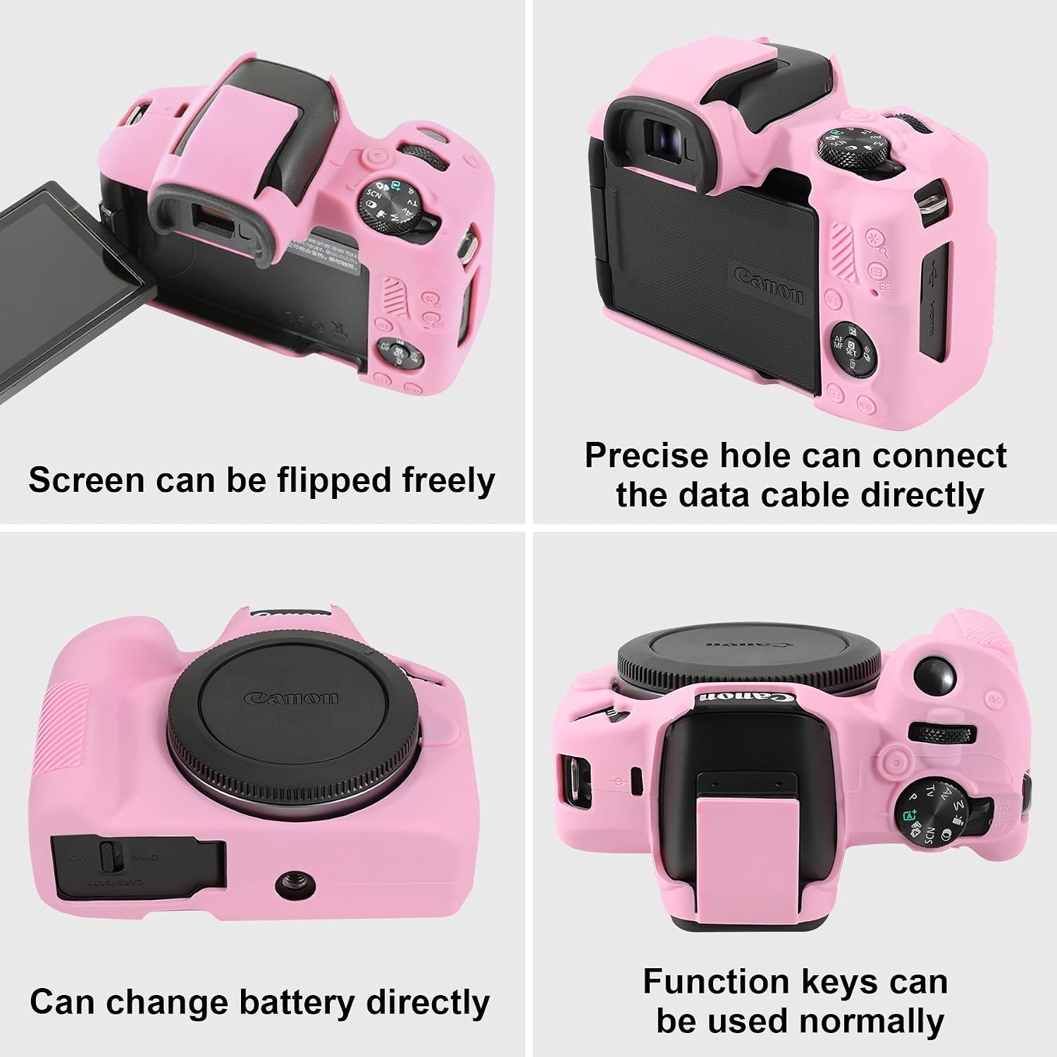 Thumbnail 3 de RAIALL Pink Silicone Case for Canon EOS R50 – Lightweight Protective Skin