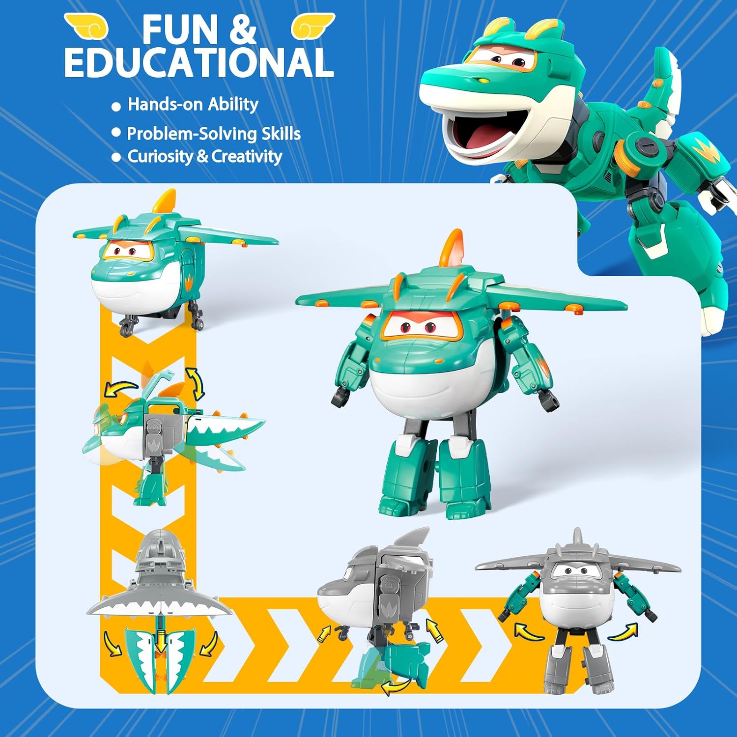 Thumbnail 2 de Super Wings Transforming Tino & Pet