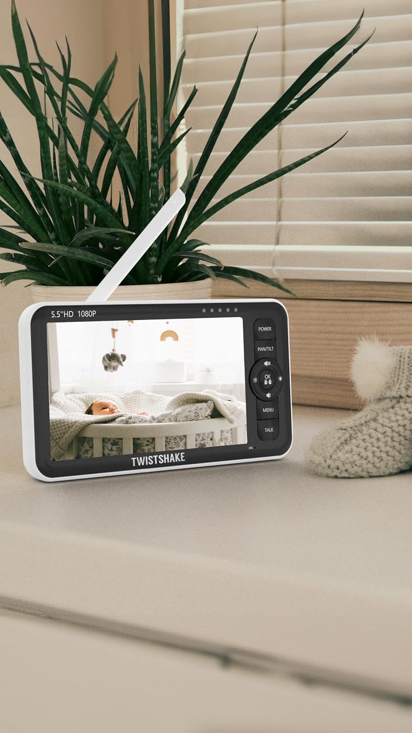Detalle de Twistshake 79064 babymonitor med kamera, 5,5-tumsskärm och nattseende
