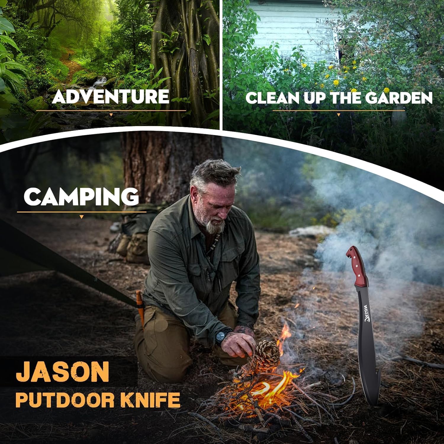 Thumbnail 6 de JASON Machete Survival Großes Outdoor Messer