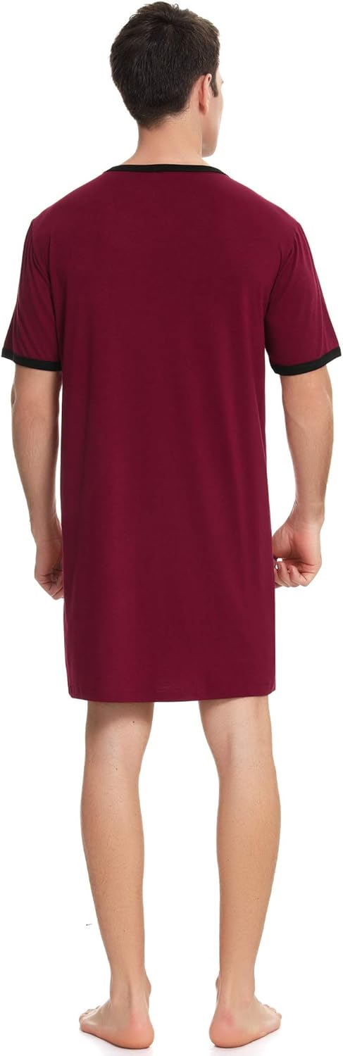 Thumbnail 4 de Enjoyoself Men’s Cotton Pyjama Top (Short Sleeve, Knee Length) – Soft breathable night shirt