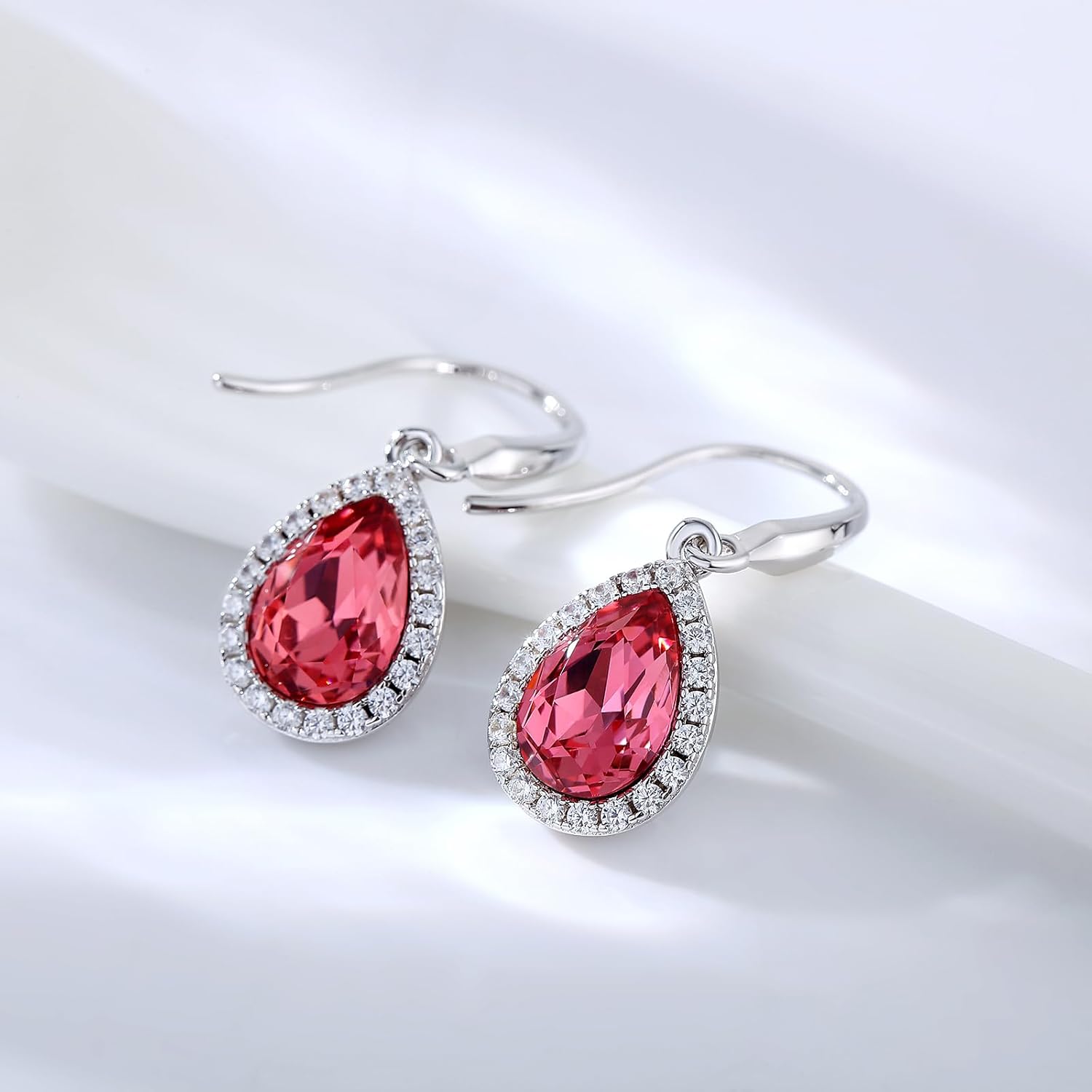 Thumbnail 2 de jiamiaoi Hängend Glitzer Ohrringe in Weißgold-Optik aus 925er Sterlingsilber mit Zirkonia