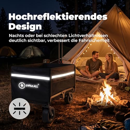 Thumbnail 5 de Homecall Bollerwagen Faltbar 120L+ mit Heckklappe, Regenschutz und Bremse – 150 kg Tragkraft