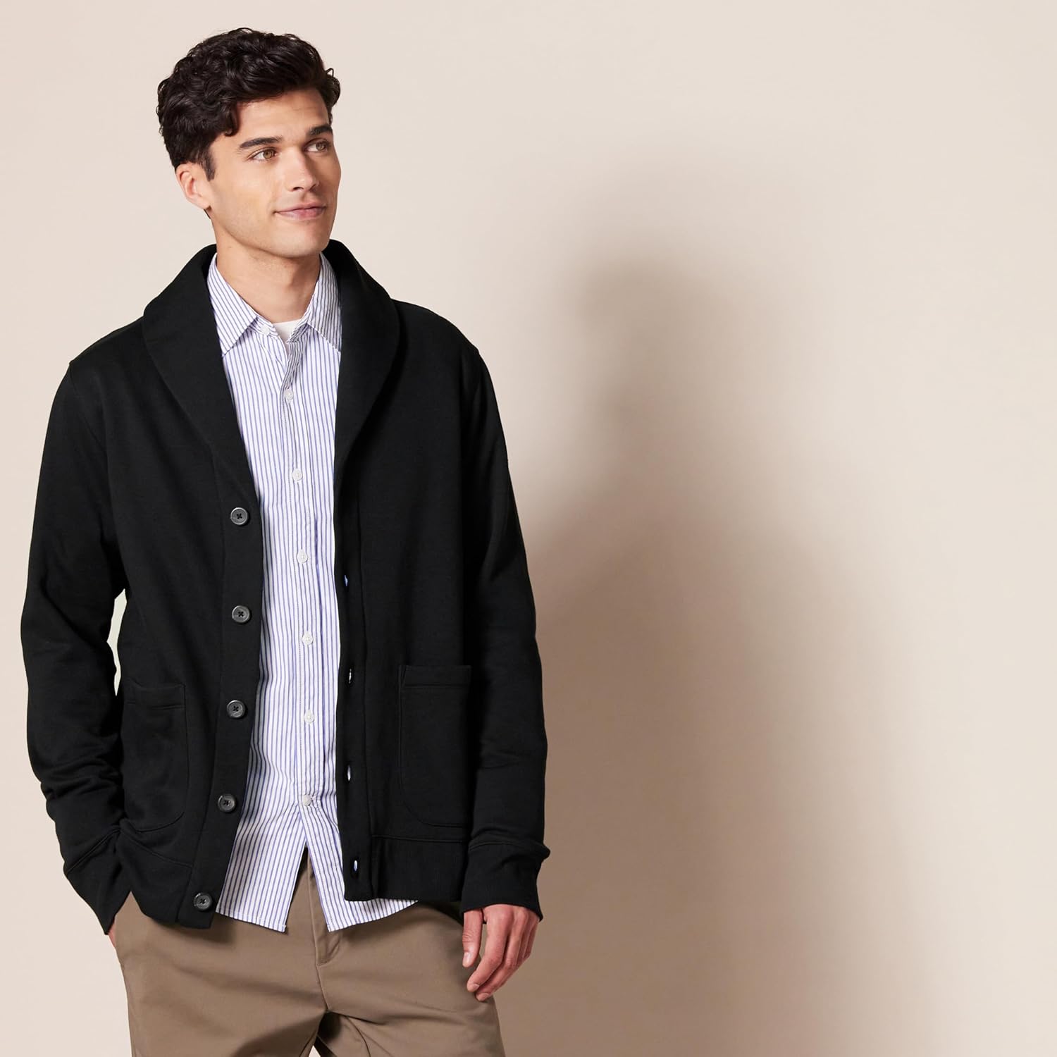 Thumbnail 1 de Herren Strickjacke aus Fleece mit Schalkragen von Amazon Essentials – bequeme Normalpassform für kalte Tage