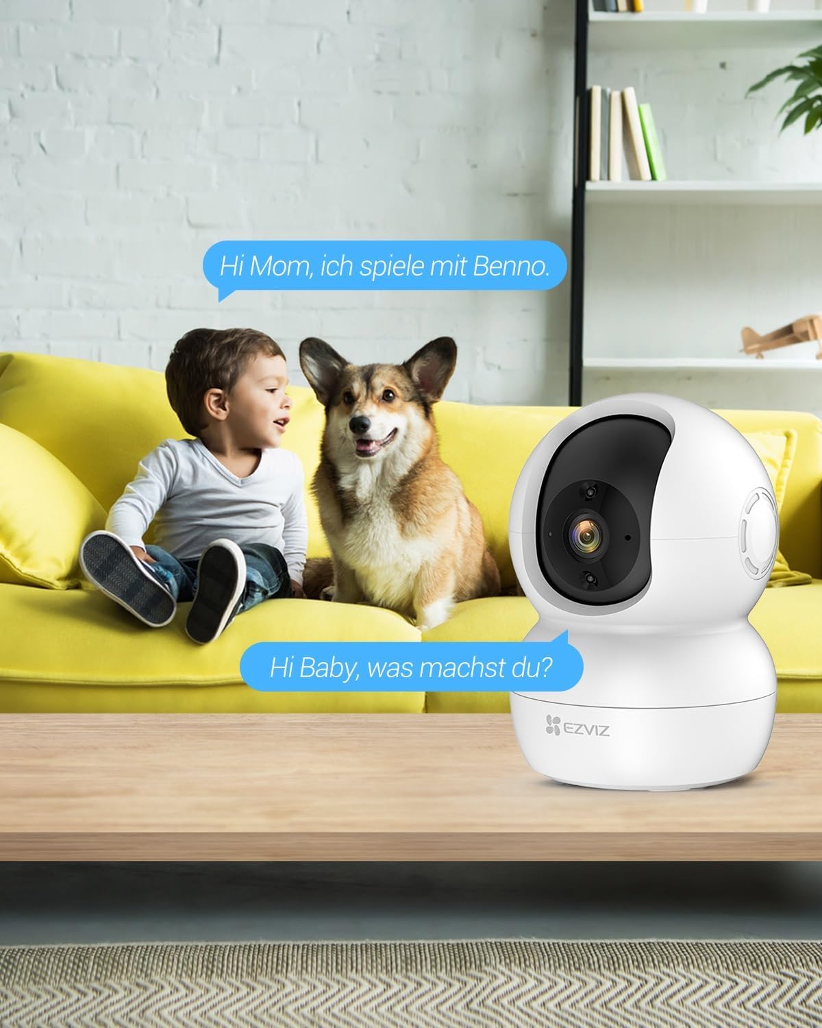 Detalle de EZVIZ WLAN IP-Kamera TY2 (Innen, schwenkbar, 1080P) – Zwei-Wege-Audio, IR-Nachtsicht & Alexa-Babyphone kompatibel