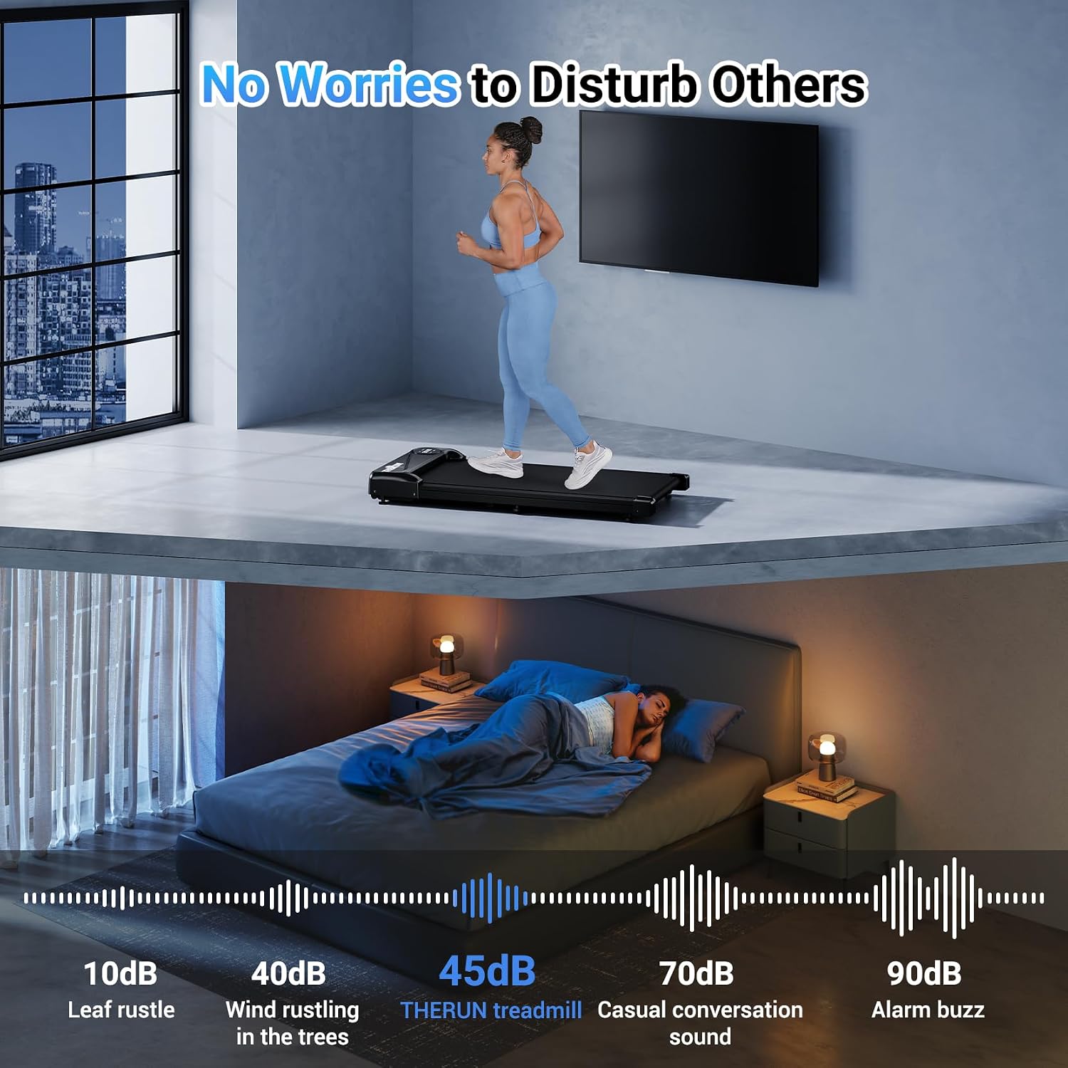 Detalle de THERUN Walking Pad Treadmill 2.5 HP