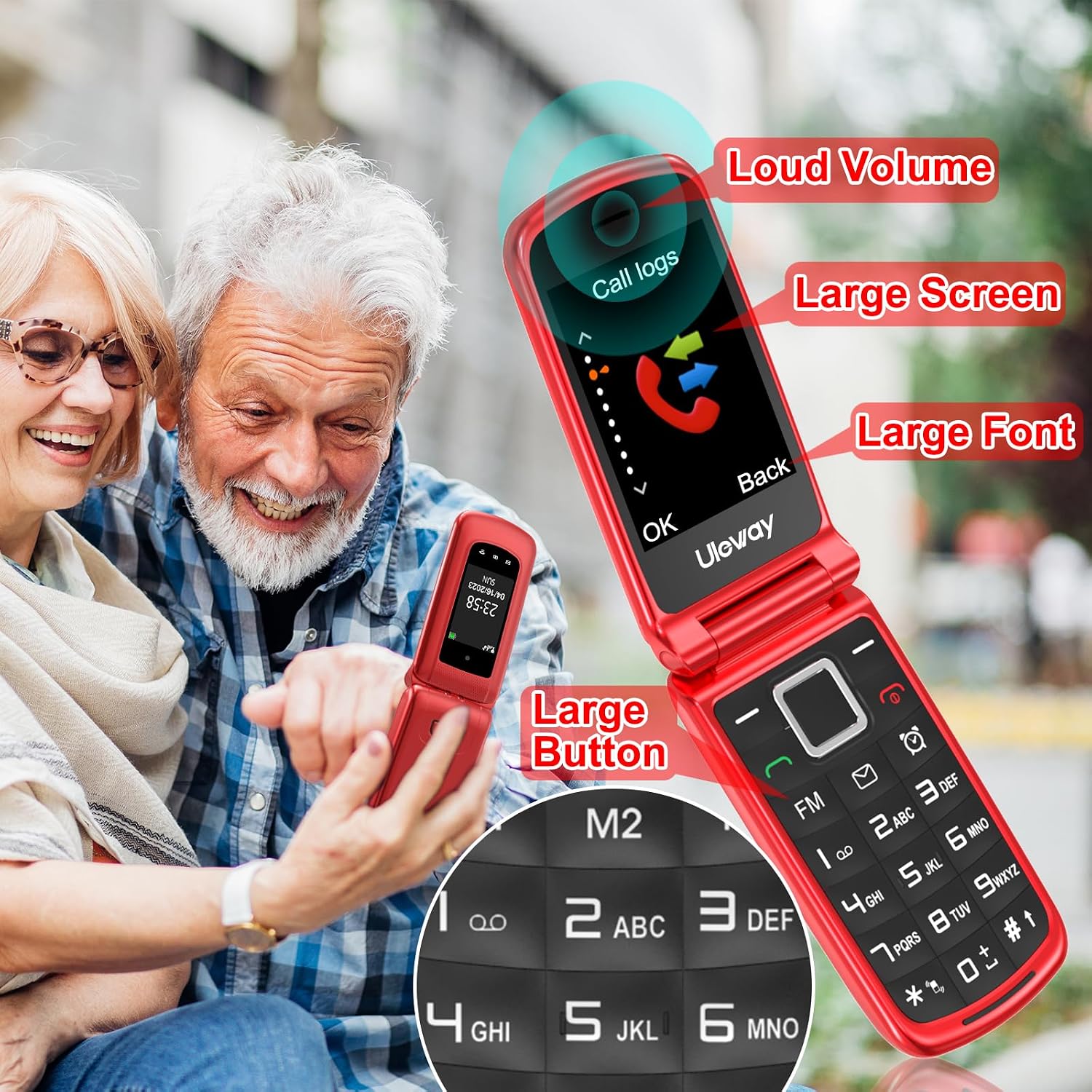 Thumbnail 6 de 4G Senior Flip Mobile Phone (Unlocked) with Large Buttons, SOS and 2.4" Display