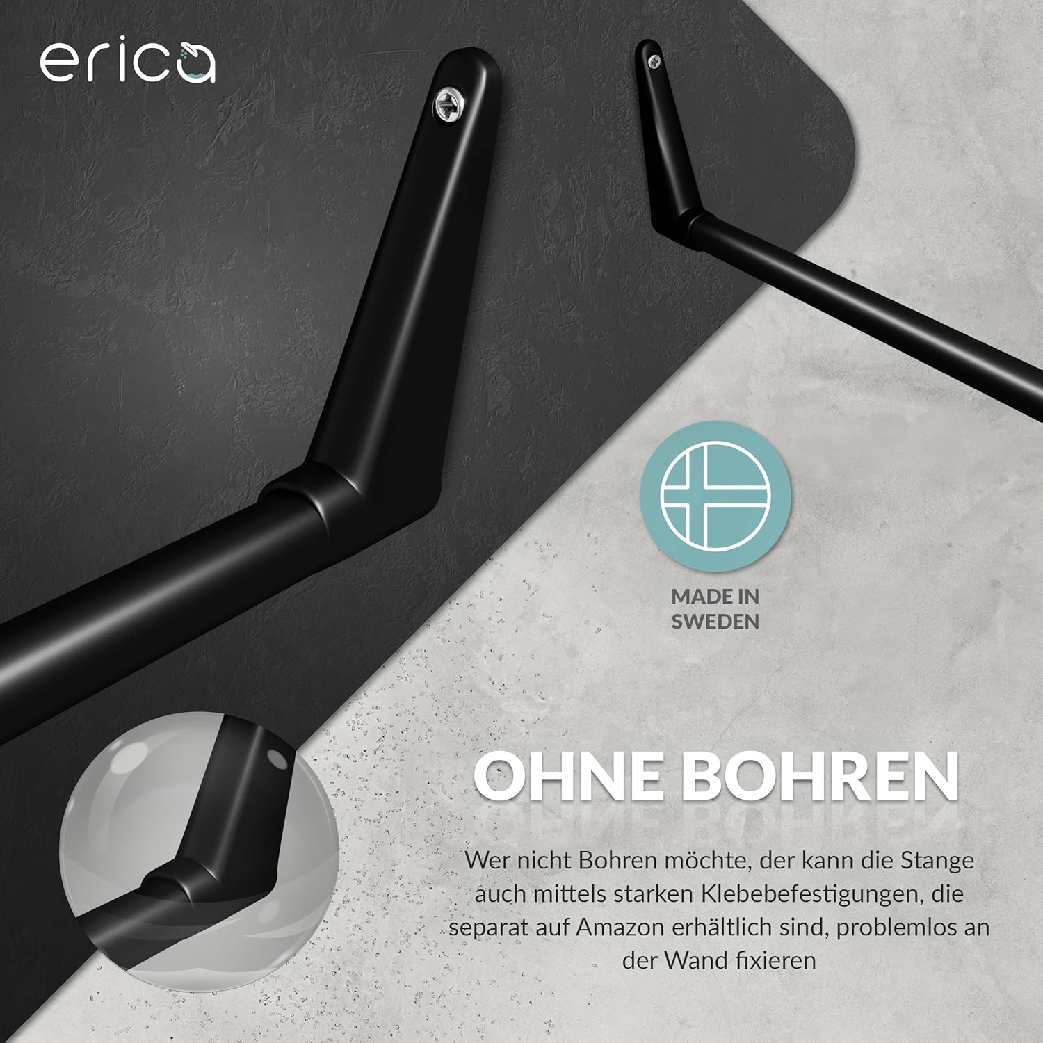 Thumbnail 2 de Erica Barra Ducha Inoxidable 85x95cm - Sin Fijación 🌧️