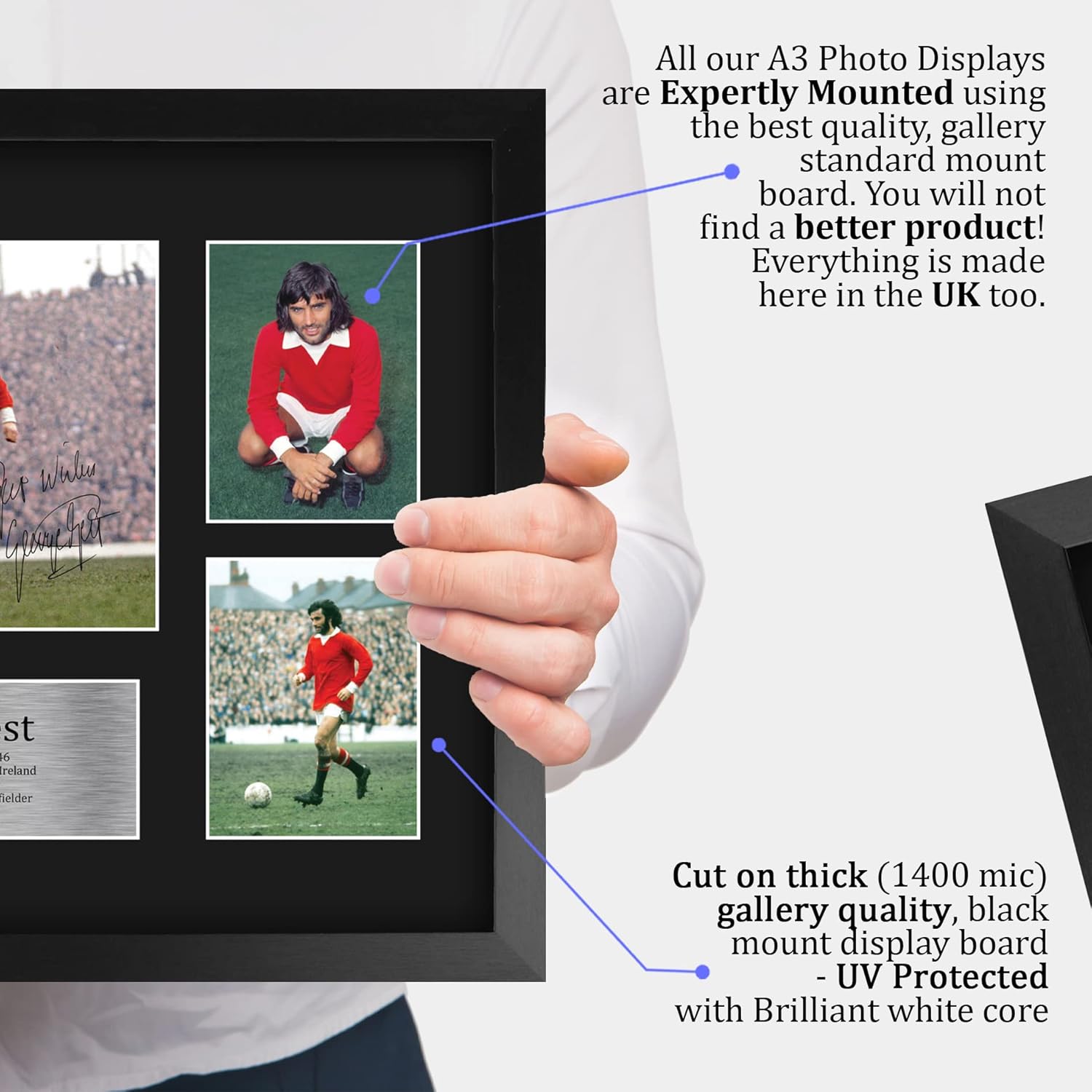 Thumbnail 3 de HWC Trading FR A3 George Best printed memorabilia signed autograph photo display (A3 framed)