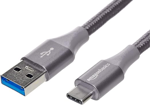Detalle de Amazon Basics Cable USB-C a USB-A 3.1 Gen 1 ⚡ 1.8 m gris