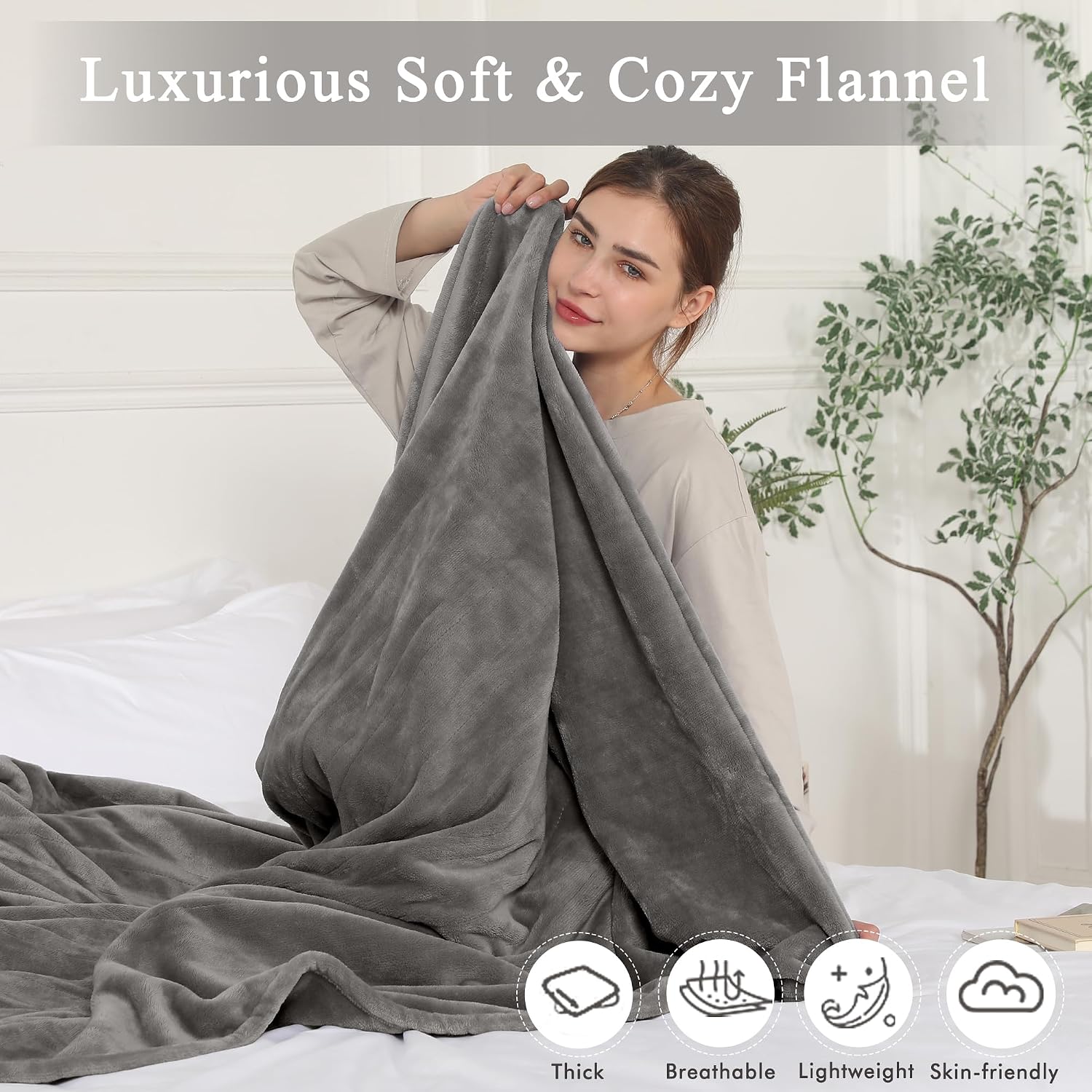 Detalle de COZYTY NHB-7284 Electric Blanket, Full Size Flannel, 6 Heat Levels