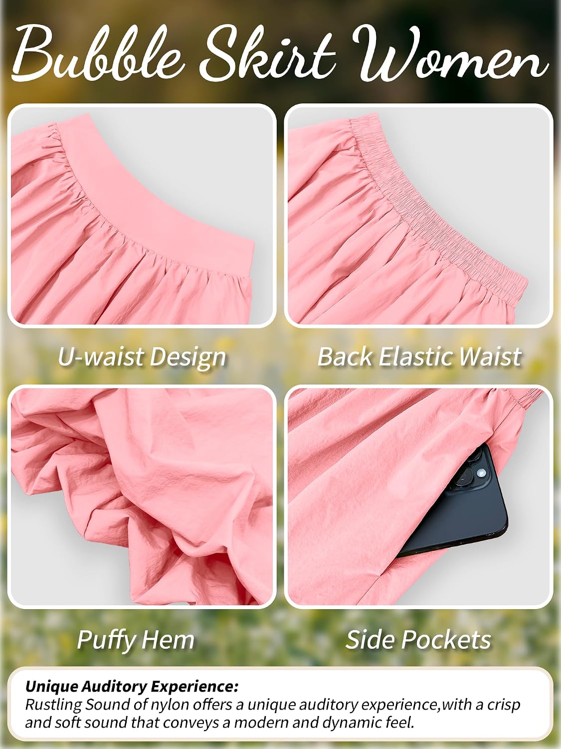 Detalle 2 de ELLEVEN Bubble Maxi Skirt in Polyester Blend