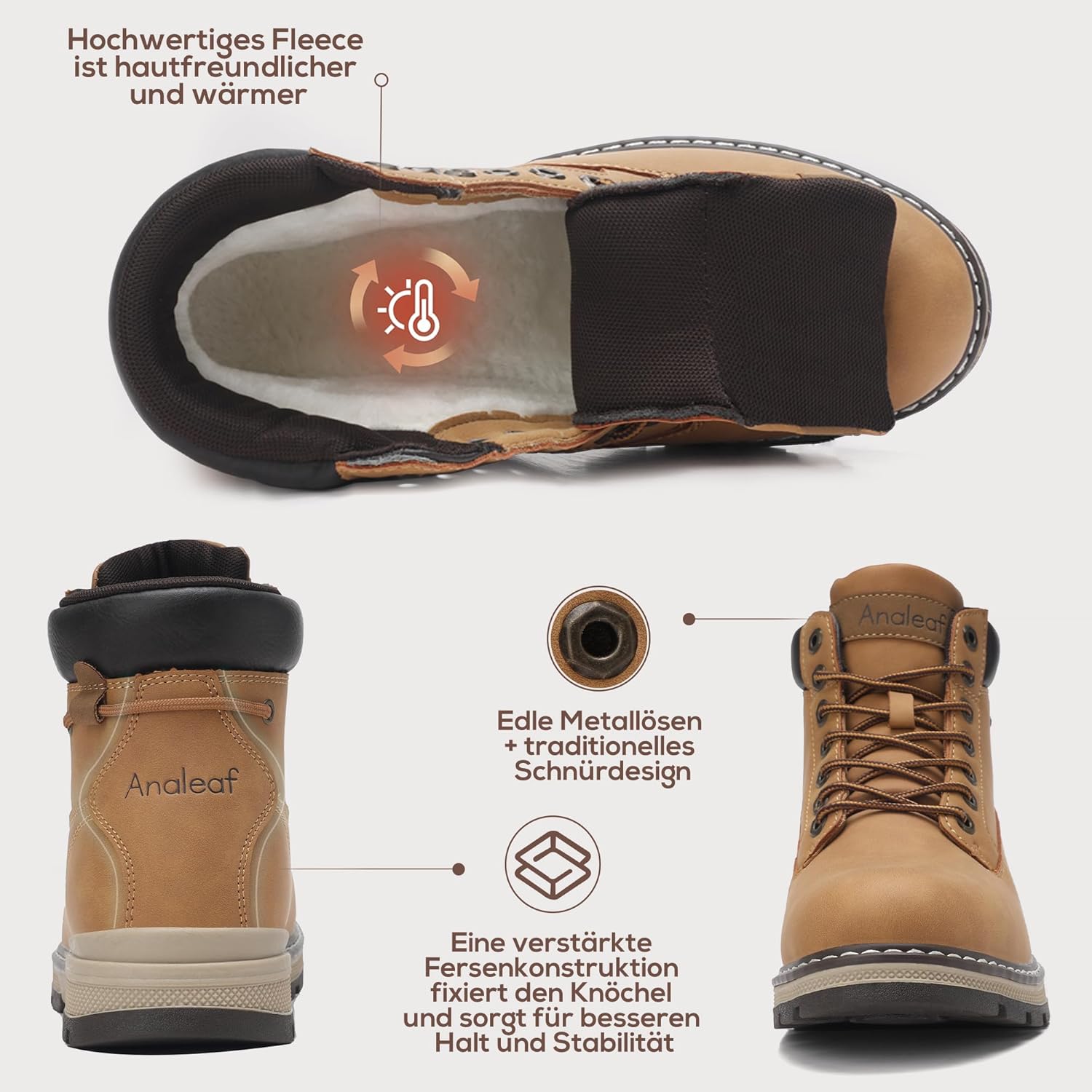 Thumbnail 4 de ANALEAF Herren Winterschuhe für Winterboots mit Wärme