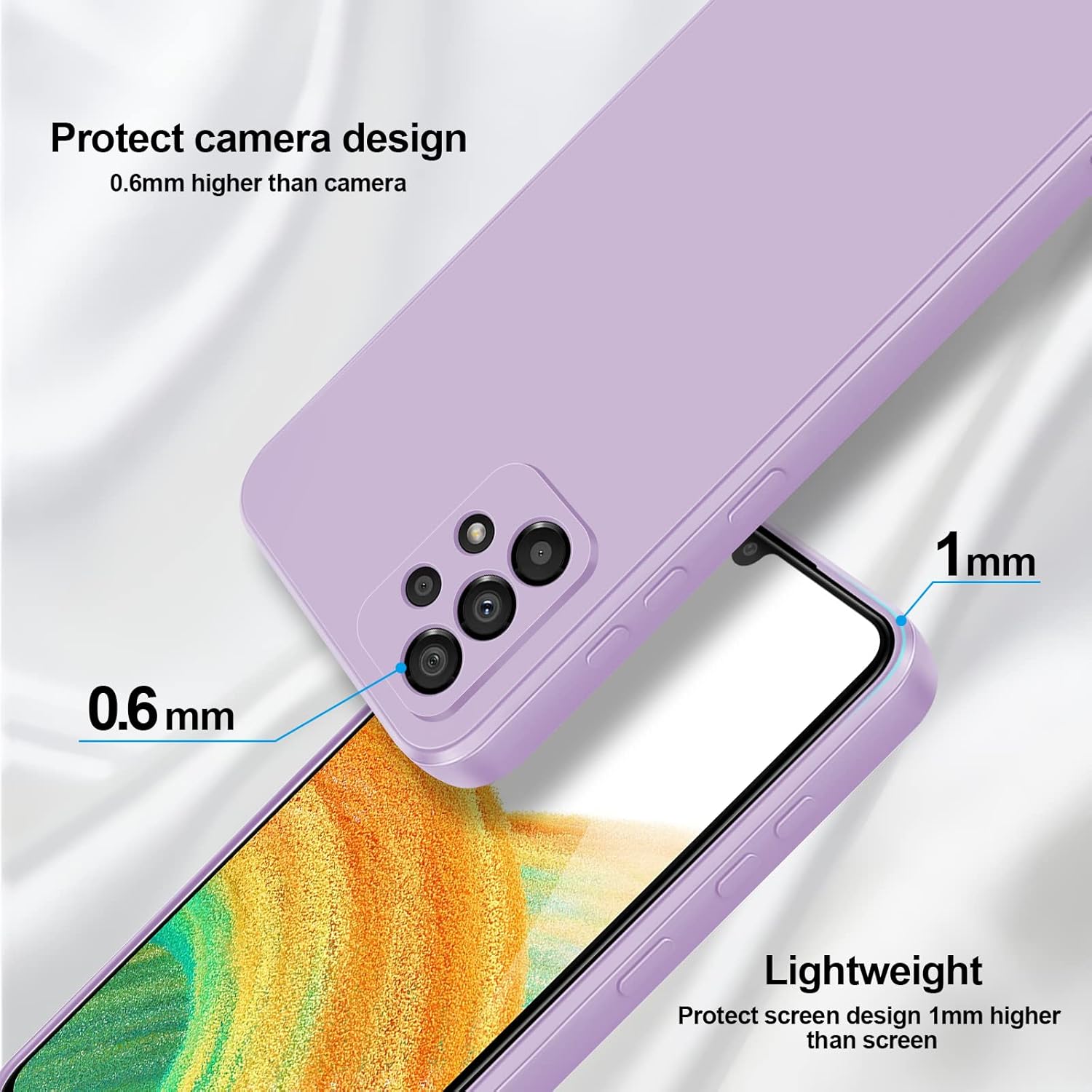 Thumbnail 3 de GiiYoon Liquid-Silicone Hülle für Samsung Galaxy A33 5G (lila) – Rundumschutz mit Mikrofaserfutter