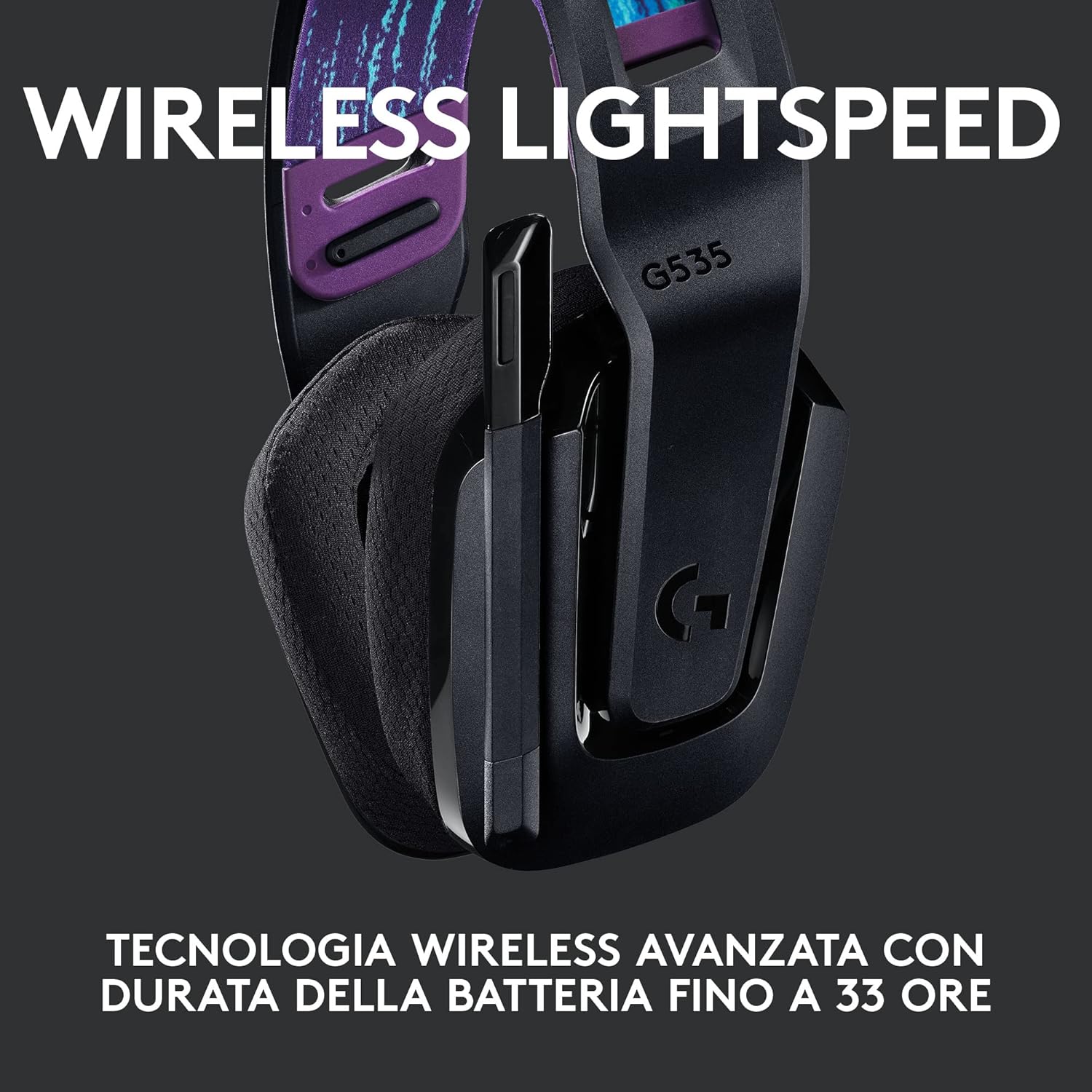 Thumbnail 1 de Logitech G G535 LIGHTSPEED cuffie gaming wireless con microfono flip-to-mute (USB) per PC, PS4 e PS5