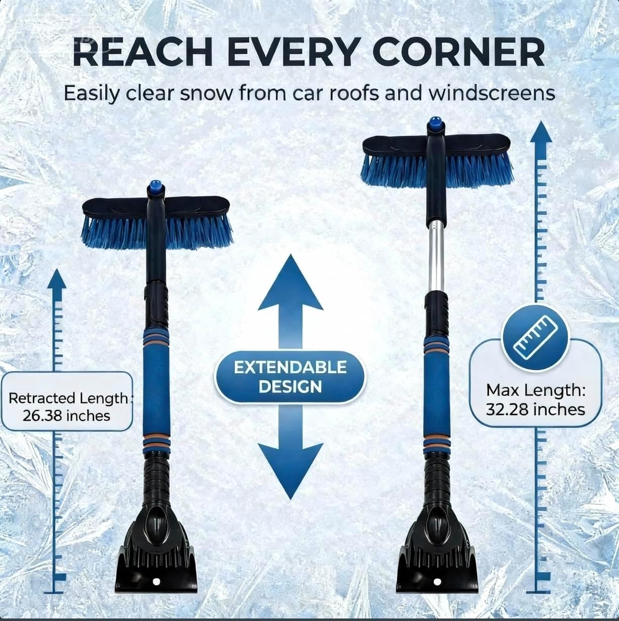Detalle 2 de RARITYLL Extendable 2-in-1 Snow Brush & Ice Scraper