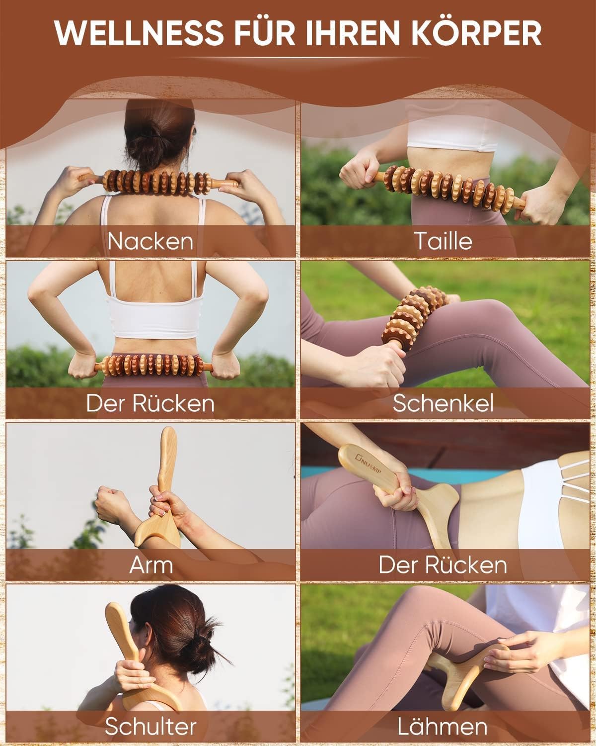 Detalle 2 de 2-in-1 Holz Therapie Massage Tools Set 43 cm