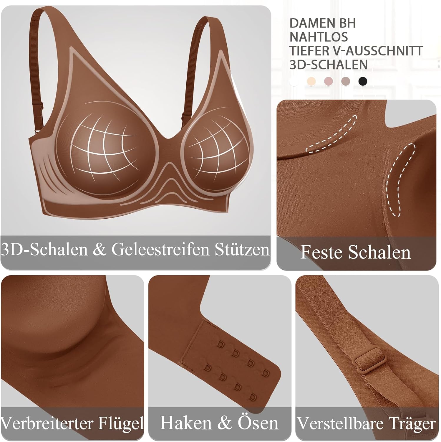 Thumbnail 2 de Nahtloser V-Ausschnitt BH für Damen