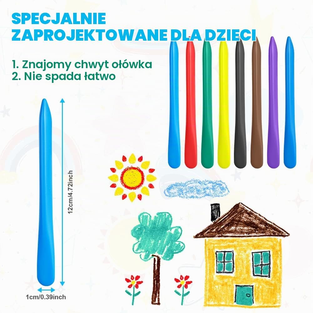 Detalle 2 de Aolso EUV8-SLLB-36SE-FBA – zmywalne kredki dla dzieci, 36 kolorów
