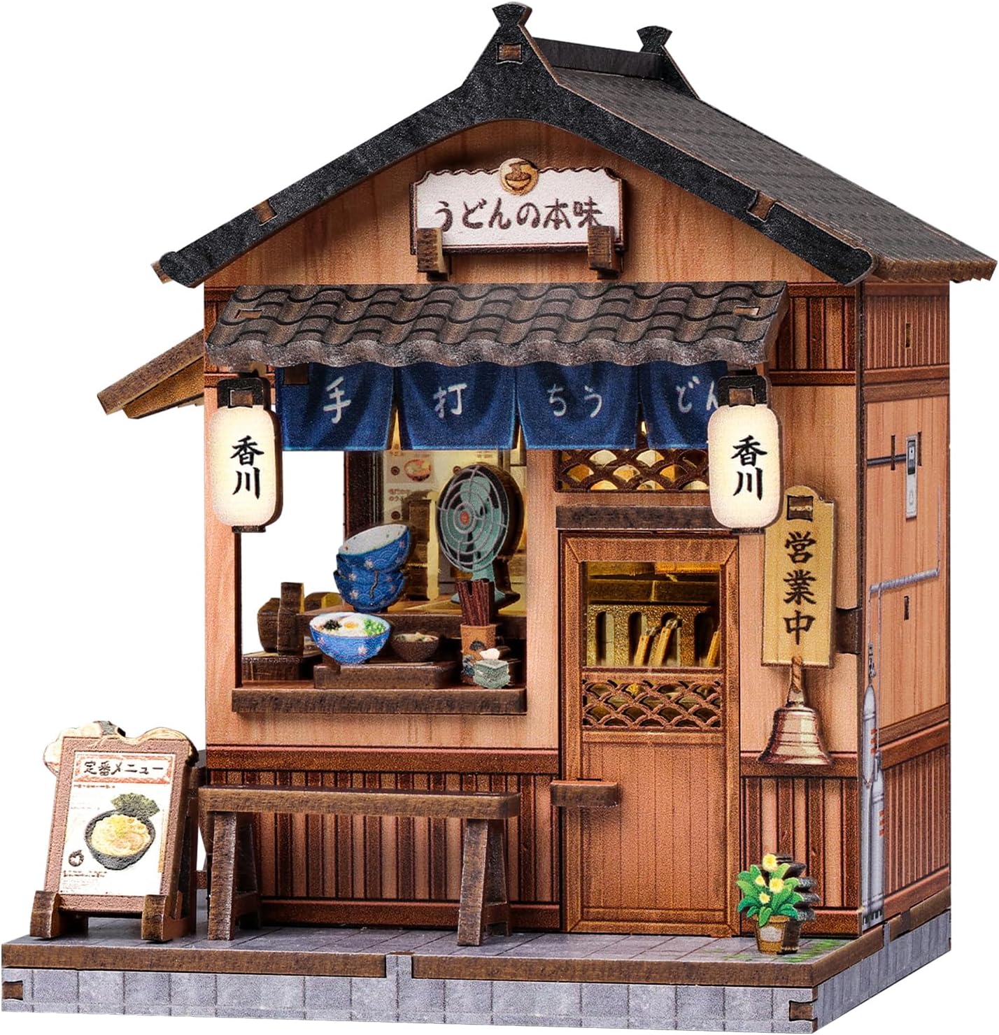 Detalle de Cutefun Book Nook Japan - Puzzle 3D in legno Kagawa Udon House