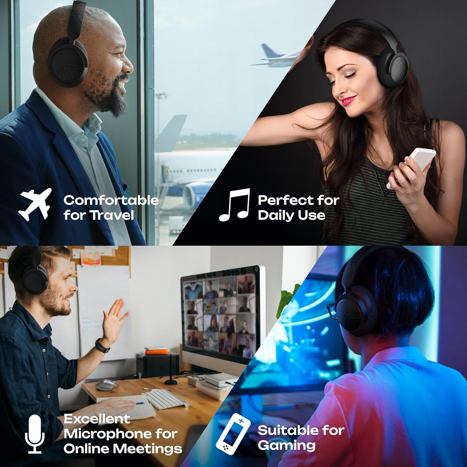 Thumbnail 6 de PowerLocus Active Noise Cancelling 70‑hour wireless headphones