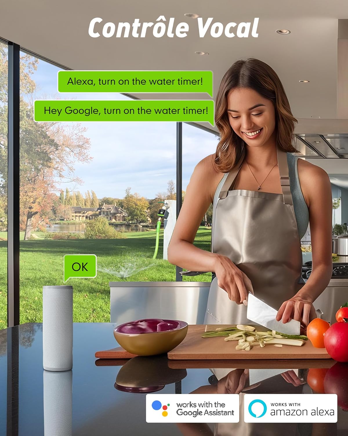 Thumbnail 6 de RAINPOINT Programmateur d'arrosage WiFi avec entrée en Laiton – Contrôle vocal et météo intelligente
