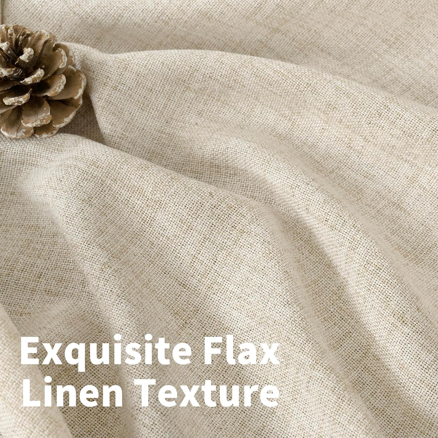 Detalle 1 de YoungsTex Linen-Blend Curtains, 52 x 54 Inches