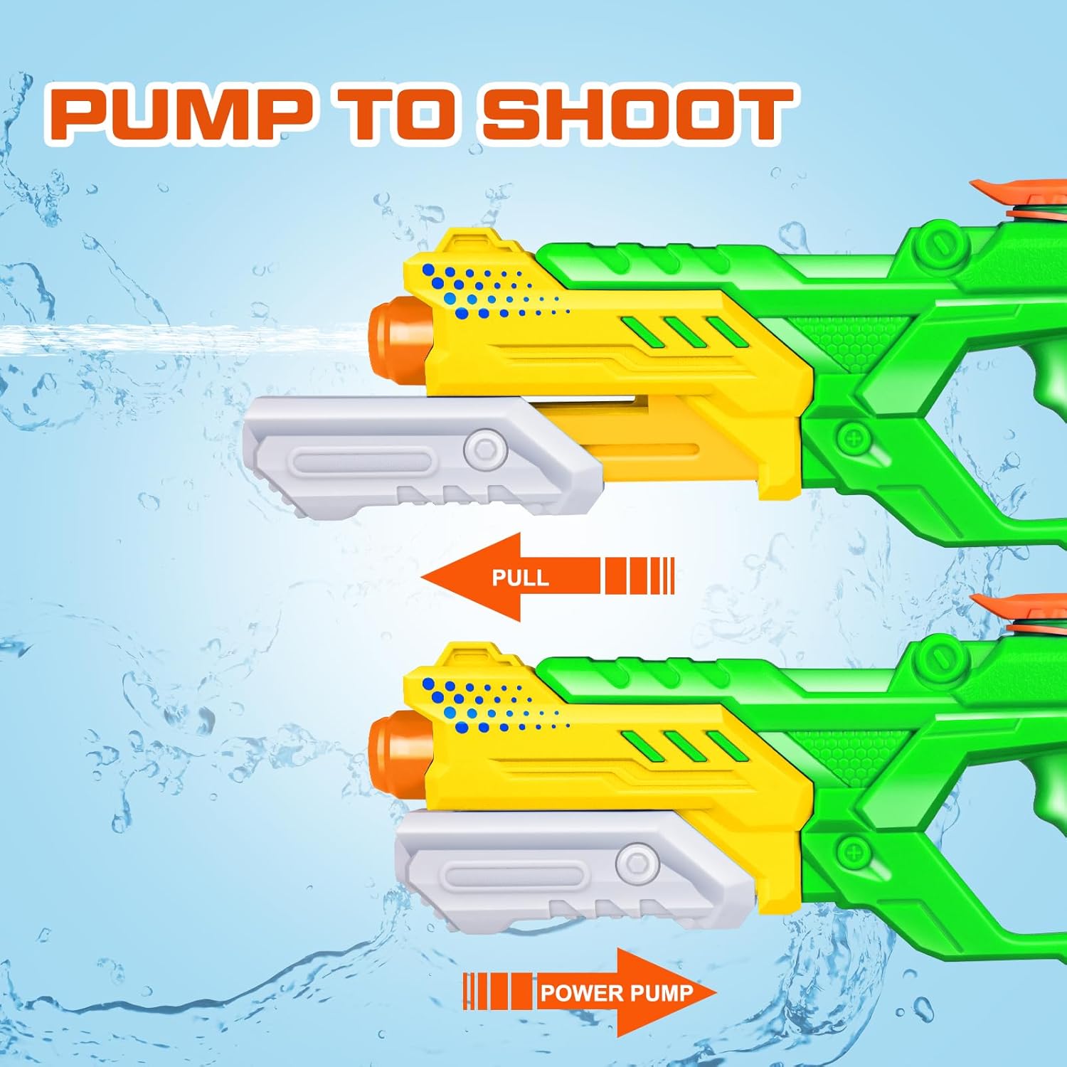 Detalle de Quanquer pistola ad acqua per bambini e adulti, 3 pack da 600 ml (portata fino a 8-10 m)