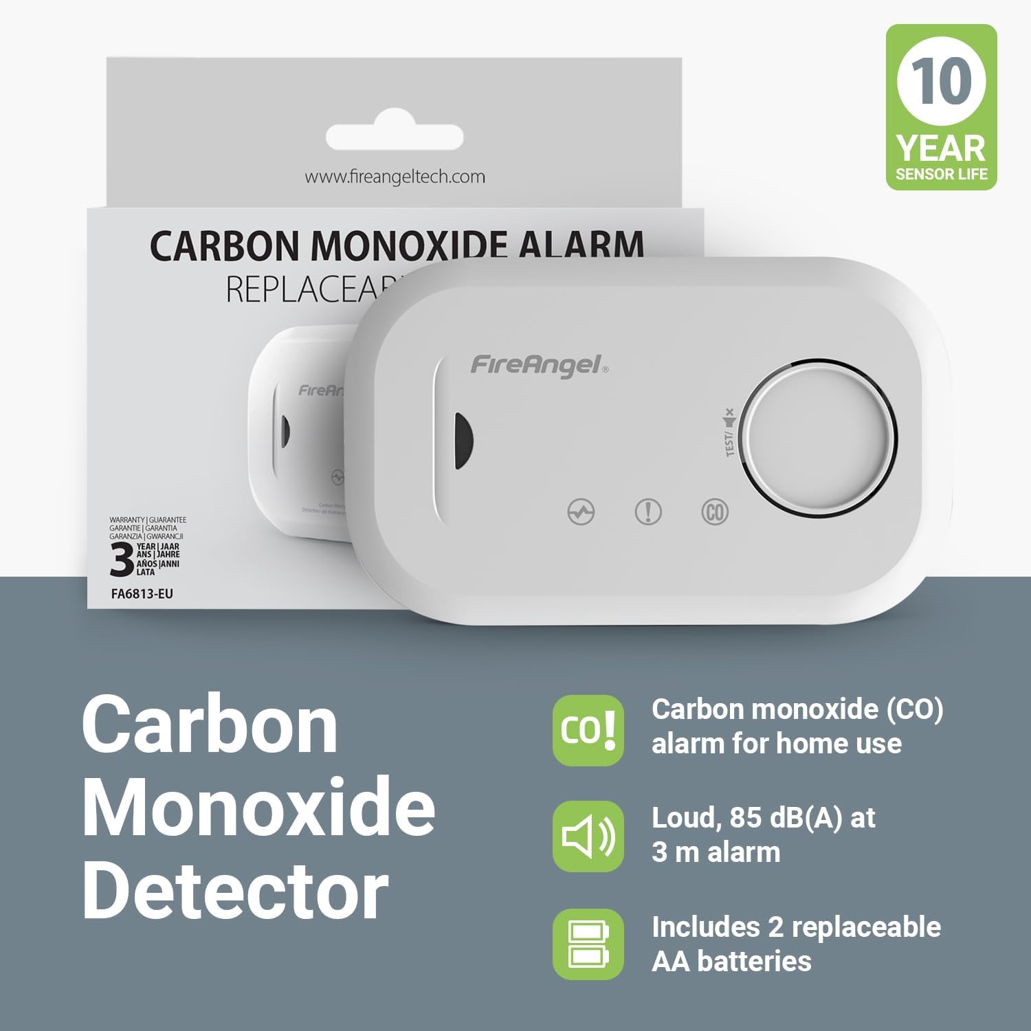Detalle 2 de FireAngel FA6813 Carbon Monoxide Alarm