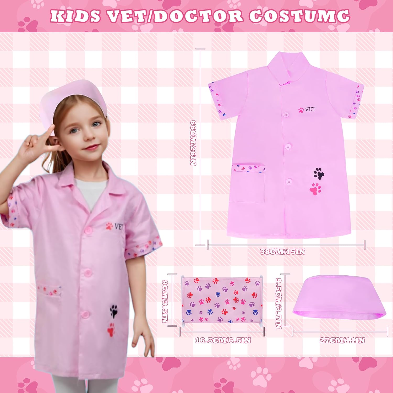 Thumbnail 4 de Doctor Kit for Girls Vet Play Sets for Kids (White Kitten) — Pretend Play Doctor Case for Ages 3–6