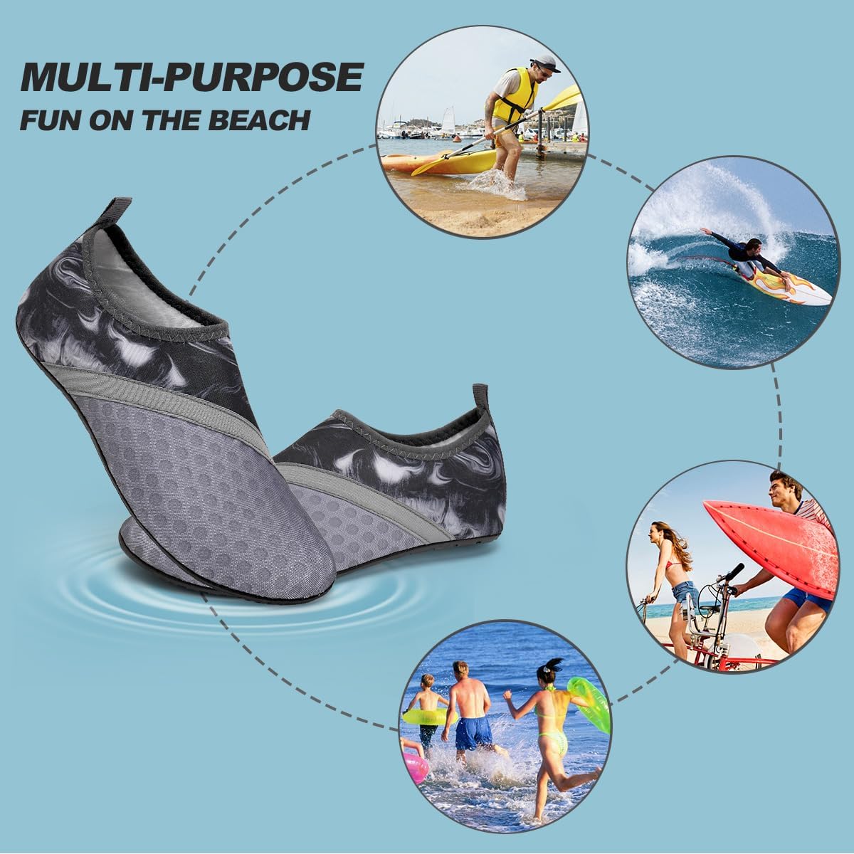 Thumbnail 4 de Barefoot Aqua Spotrs Water Shoes: Quick-Dry Beach and Pool Shoes for Men and Women