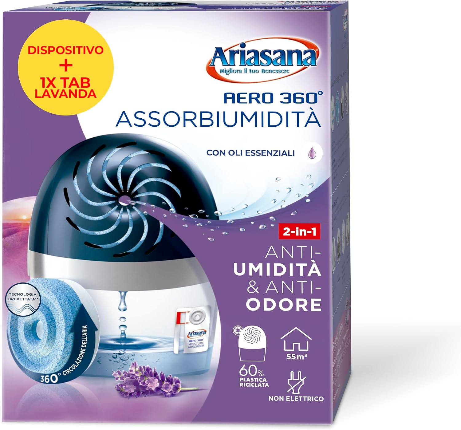 Detalle de Ariasana Aero 360° kit assorbiumidità 450 g 🌬