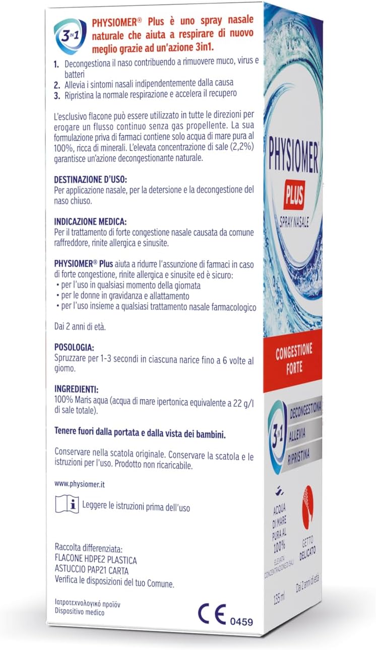 Thumbnail 3 de Physiomer Plus Spray Nasale 135 ml – Decongestionante 3in1 per bambini dai 2 anni