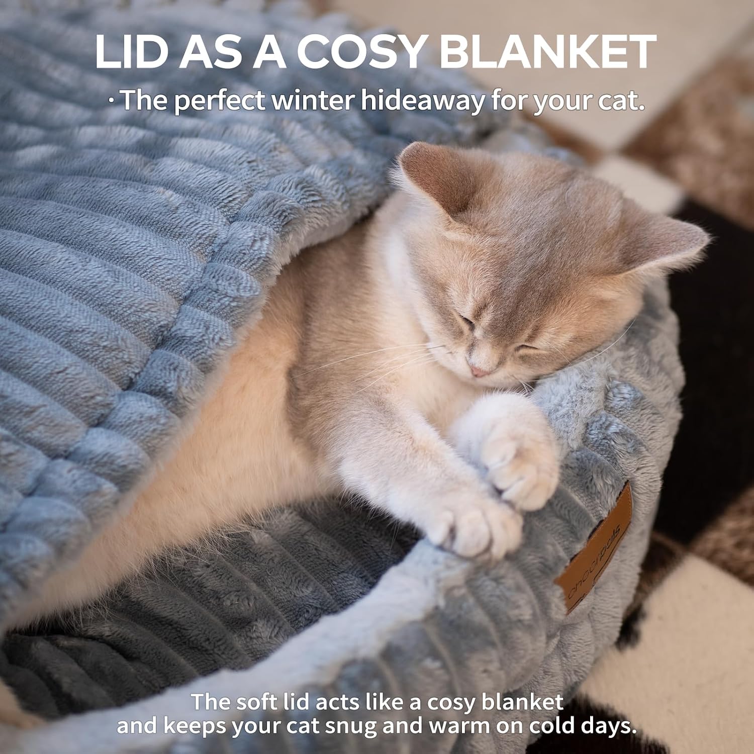 Thumbnail 1 de CheerPals Cat Bed with Cover 50 cm – Washable Cozy Cave with Elastic Sleeping Pillow